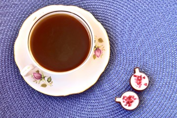 cup of coffee with sweets