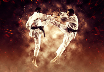 Martial arts masters, karate practice © Andrey Burmakin