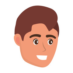 young man face isolated cartoon