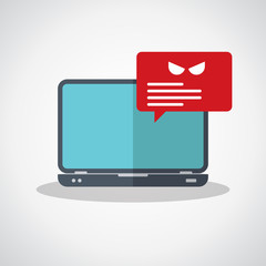 Alert notification on laptop computer vector, malware concept, spam data, online scam, virus