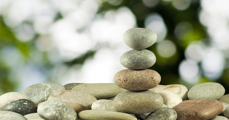 Fototapeta na wymiar image of stones on a green background close-up