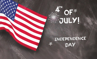 Independence Day Usa flag 4 th of July - 3D illustration