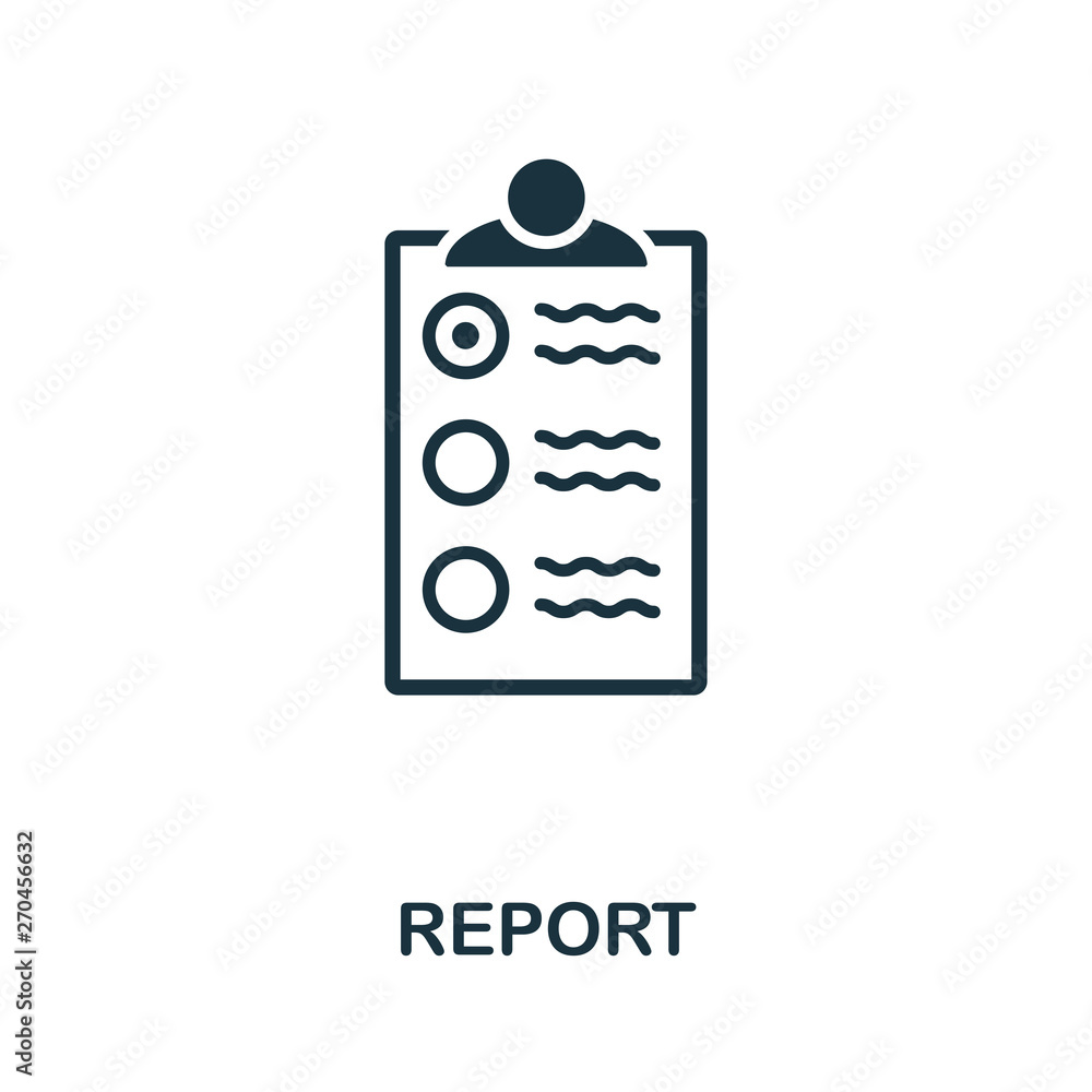 Poster report icon. creative element design from fire safety icons collection. pixel perfect report icon fo