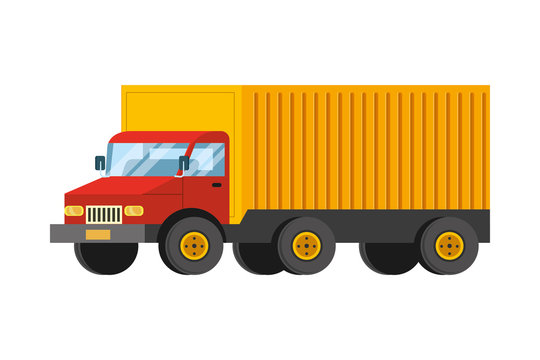 cargo truck vehicle transport cartoon