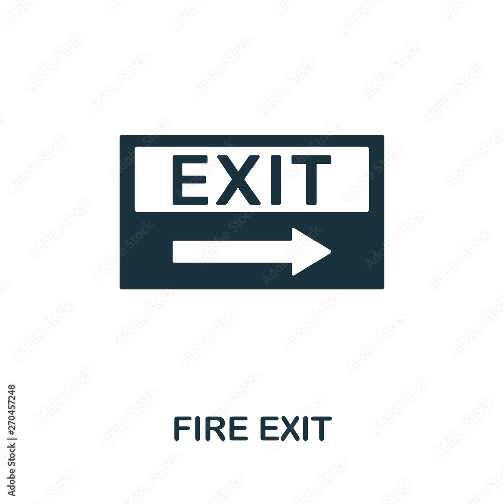 Aufkleber fire exit icon. creative element design from fire safety icons collection. pixel perfect fire exit i