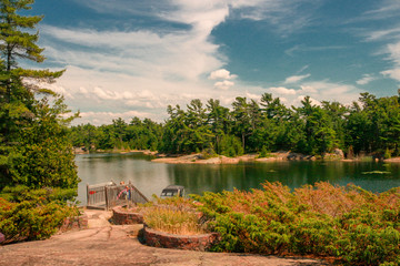 Rocky island on Georgian Bay in Ontario