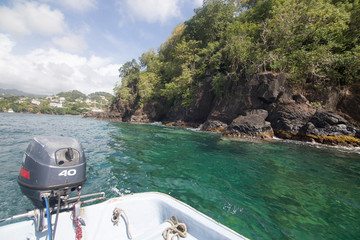 Young island near Kingstown Saint Vincent and the Grenadines Caribbean sea on December 7, 2017
