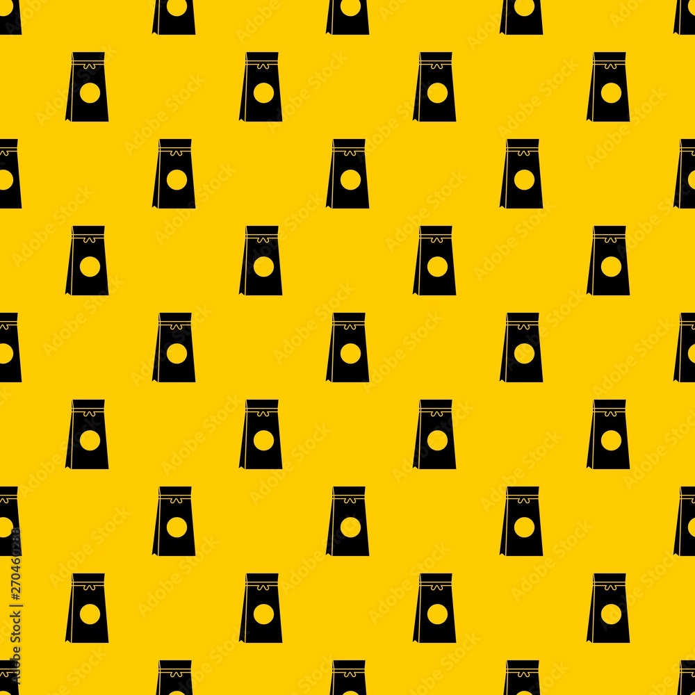 Poster tea packed in a paper bag pattern seamless vector repeat geometric yellow for any design