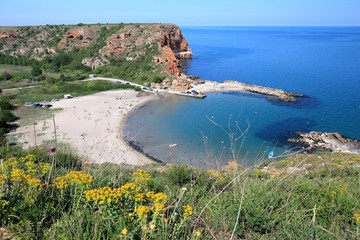 Bolata strand in de buurt van Kaap Kaliakra (Bulgarije)