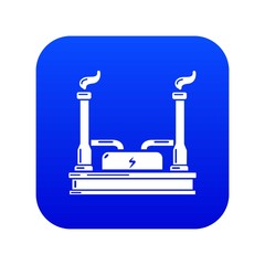 Power plant icon blue vector isolated on white background