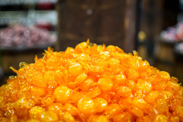 Pile of butterscotch candy