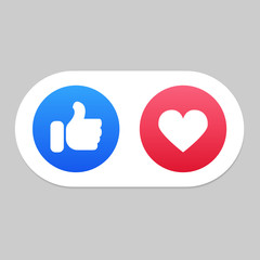Social media like and heart icons background, vector illustration