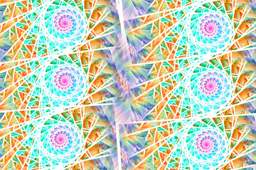 Abstract fractal art background illustration space geometry. Background consists fractal multicolor texture and suitable for use in projects imagination, creativity and design.