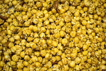 Pile of caramel popcorn for sale