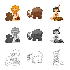 Vector illustration of evolution  and prehistory icon. Collection of evolution  and development  vector icon for stock.