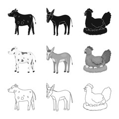 Vector illustration of breeding and kitchen  icon. Set of breeding and organic  stock vector illustration.