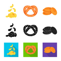 Vector design of Oktoberfest and bar symbol. Set of Oktoberfest and cooking stock vector illustration.