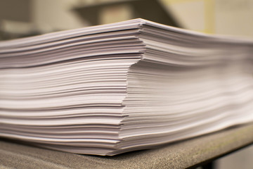 Corner view of a stack of paper