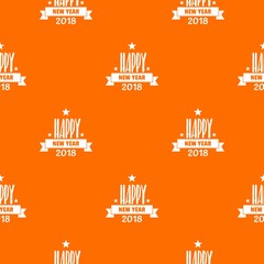 Happy new year lettering pattern vector orange for any web design best