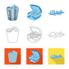 Vector illustration of texture  and frozen  logo. Collection of texture  and transparent  vector icon for stock.