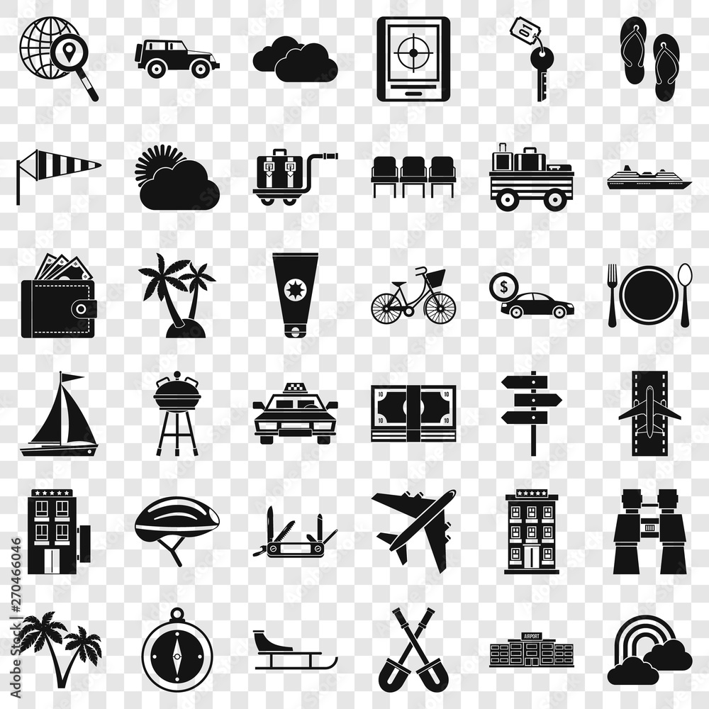 Aufkleber transportation icons set. simple style of 36 transportation vector icons for web for any design