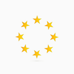 The circle of gold stars on a white background. Element for your design. Vector illustration