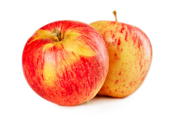 Fresh red apple. Front view. Studio shot.