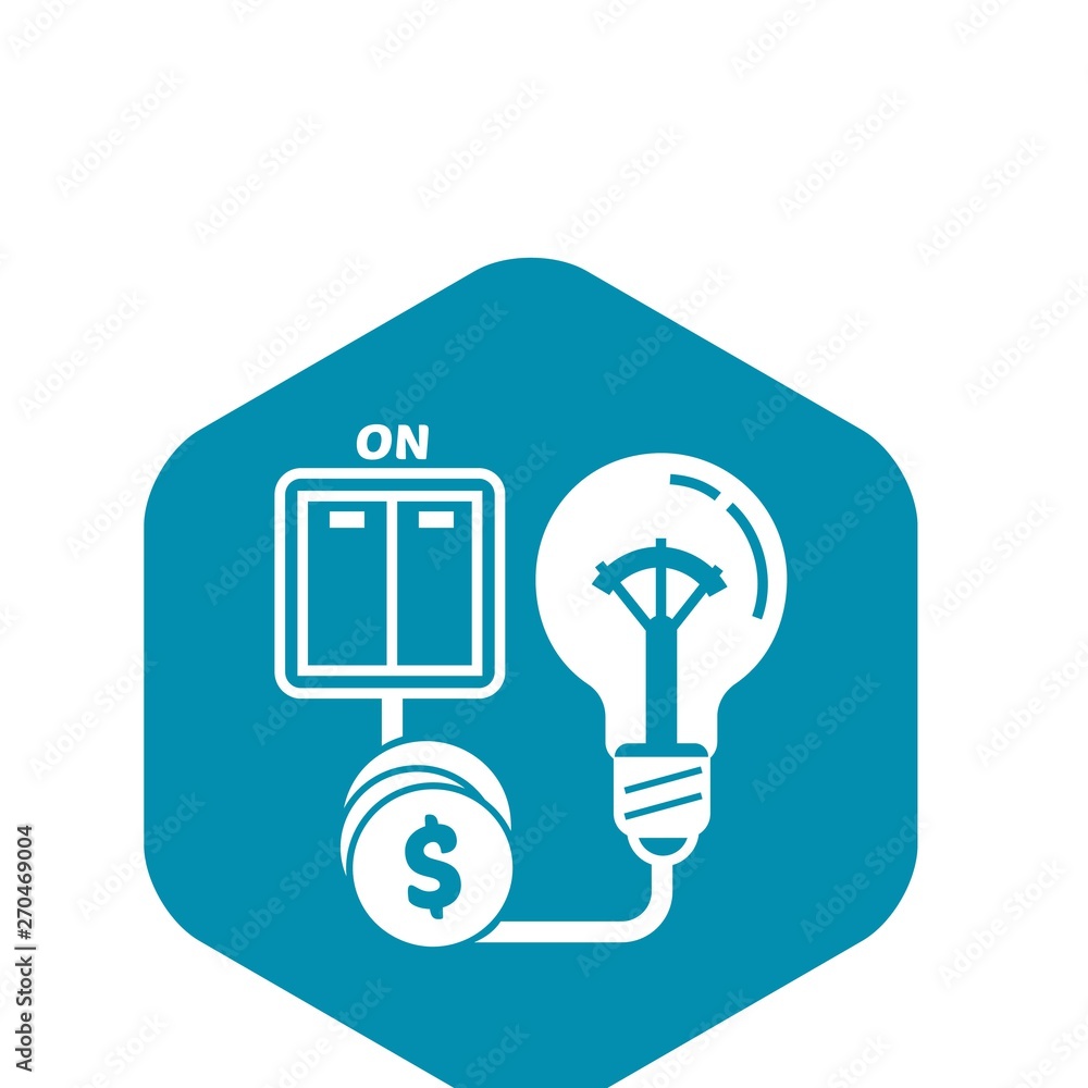 Poster on switch bulb light icon. simple illustration of on switch bulb light vector icon for web design is