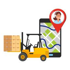 customer support logistics service cartoon