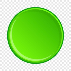 Green round button icon. Cartoon illustration of green round button vector icon for web