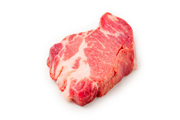 Raw pork isolated on white background.
