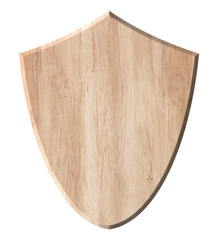 Wooden defense protection shield board made of bright natural wood