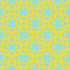 Vector colorful abstract geometric seamless pattern. Bright blue and yellow