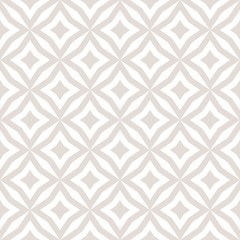 Subtle diamonds seamless pattern. Vector white and beige background texture