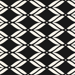 Vector seamless pattern with curved shapes. Elegant monochrome mesh texture.