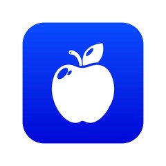 Apple icon blue vector isolated on white background