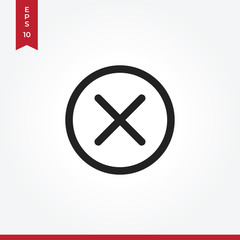 Cross vector icon in modern style for web site and mobile app