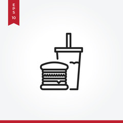 Burger vector icon in modern style for web site and mobile app