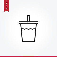 Drink vector icon in modern style for web site and mobile app