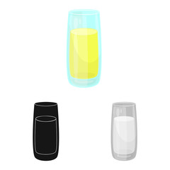 Vector design of juice and plant sign. Collection of juice and glass vector icon for stock.