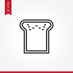 Bread vector icon in modern style for web site and mobile app
