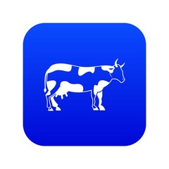Cow icon digital blue for any design isolated on white vector illustration