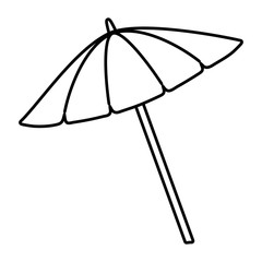 umbrella cartoon  in black and white