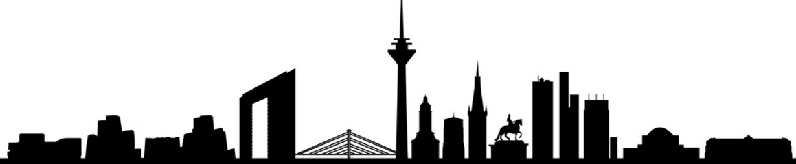 D&uuml;sseldorf City Skyline Silhouette