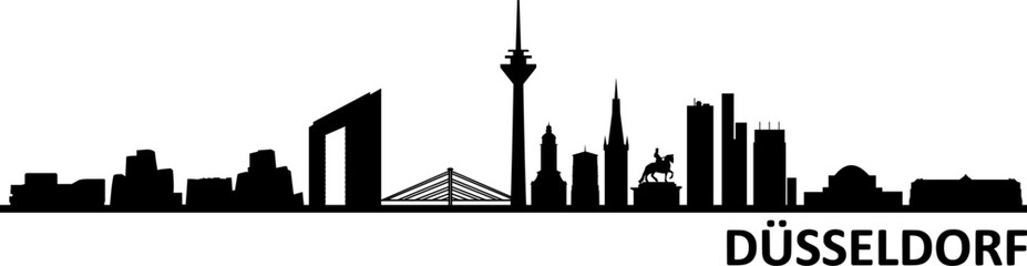 Obraz premium Düsseldorf City Skyline Silhouette
