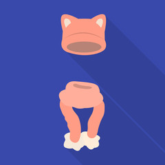 Isolated object of hat and knitted sign. Set of hat and kids  stock vector illustration.