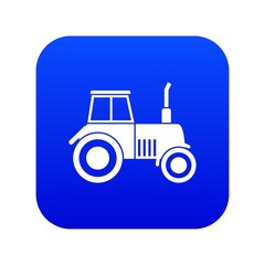 Tractor icon digital blue for any design isolated on white vector illustration