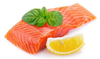 Red fish on white background