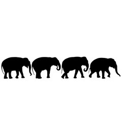 Obraz na płótnie Canvas Set Silhouette large African elephant on a white background