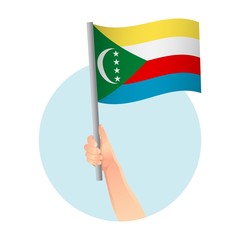 Comoros flag in hand icon